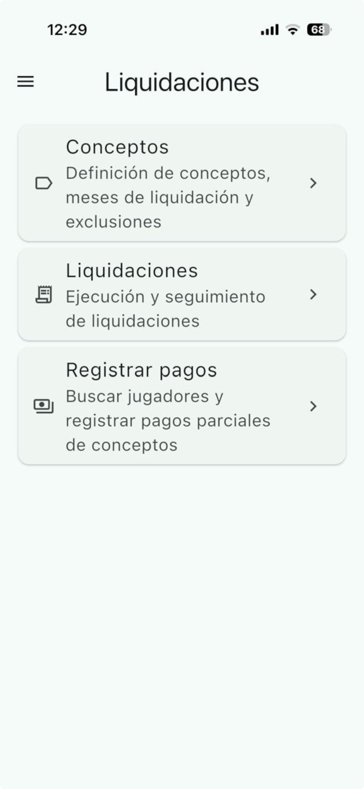 Liquidaciones y pagos